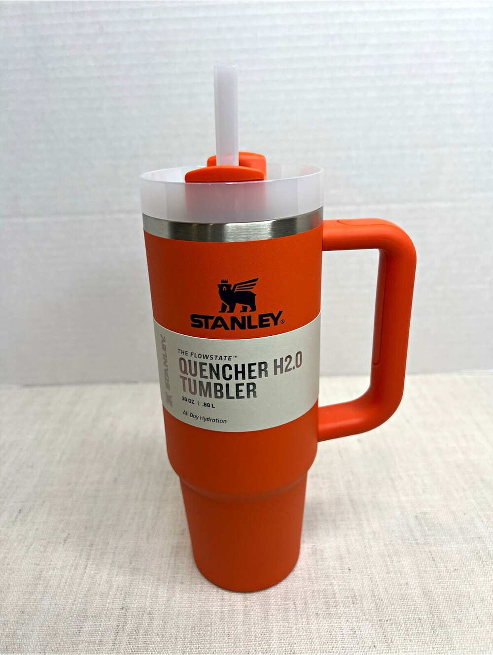 Stanley Quencher H2.0 Orange 30 oz Stainless Steel Tumbler w/ Handle Straw Lid